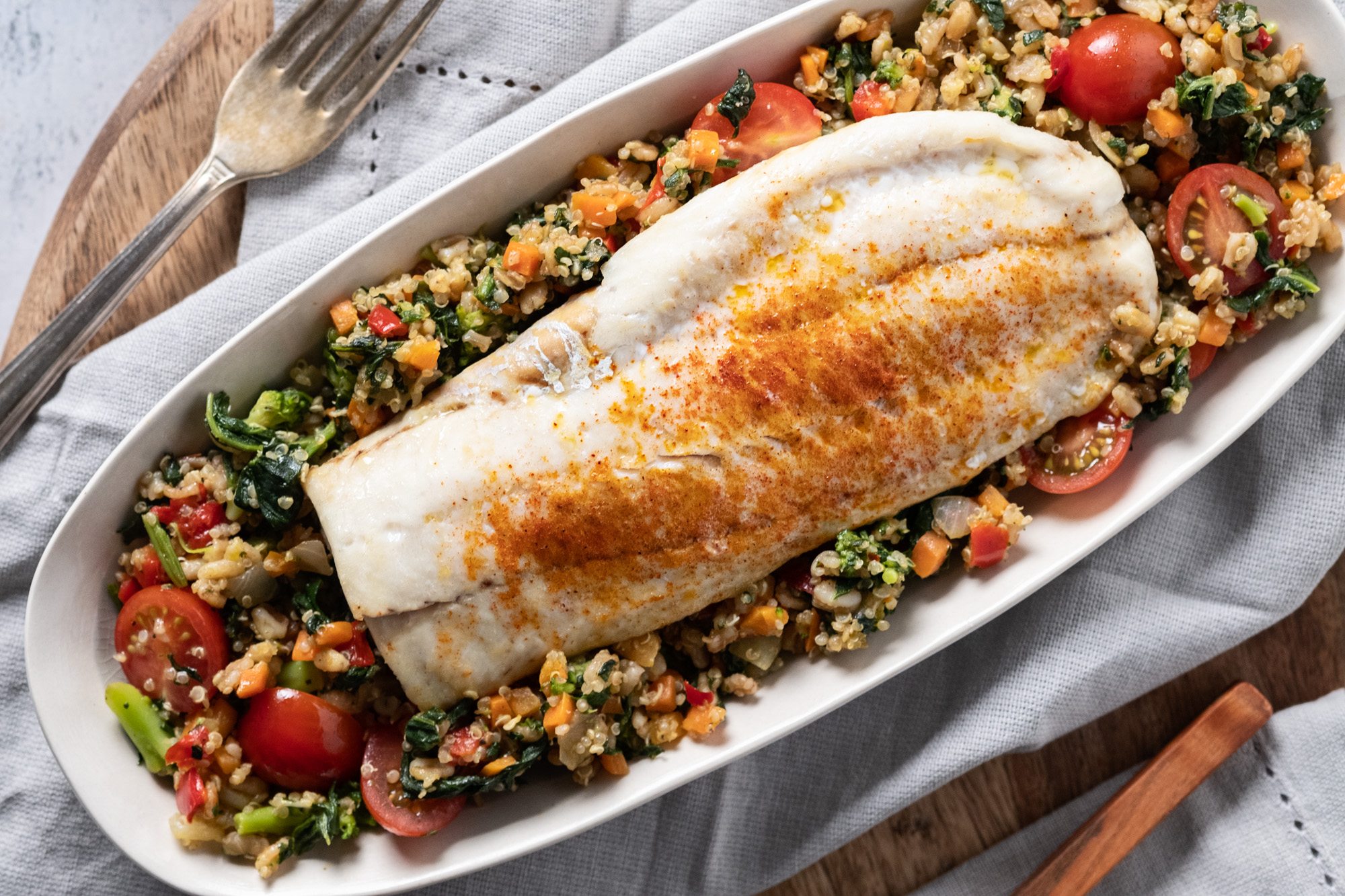 Pečeni bakalar s Quinoa mješavinom