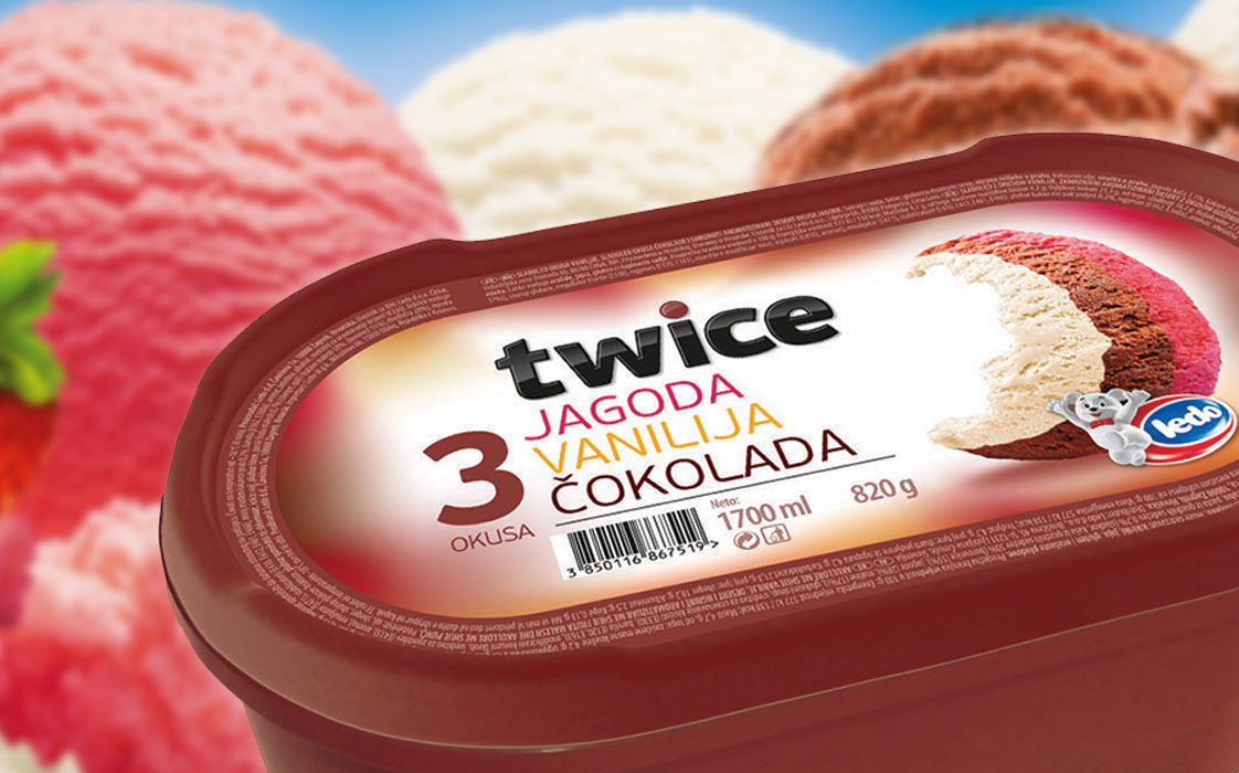 Twice Strawberry Vanilla Chocolate Twice Ice creams Products