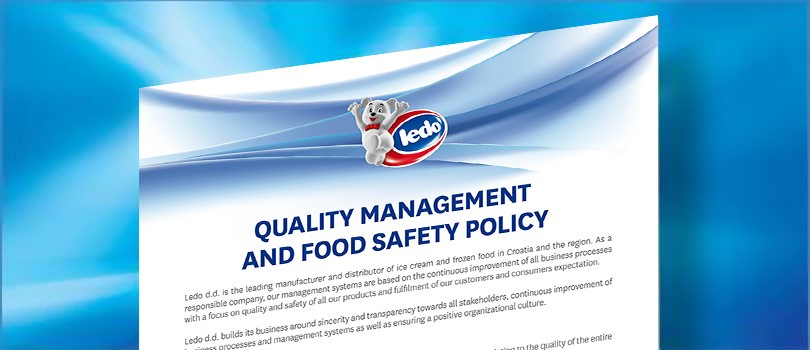 Quality Managemenet And Food Safety Policy Quality And Environmental Protection About Us Ledo